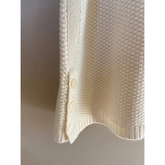 Talbots NWT Off White Long Sweater Tunic  Button Sides Size Petite 2XL - Picture 10 of 11